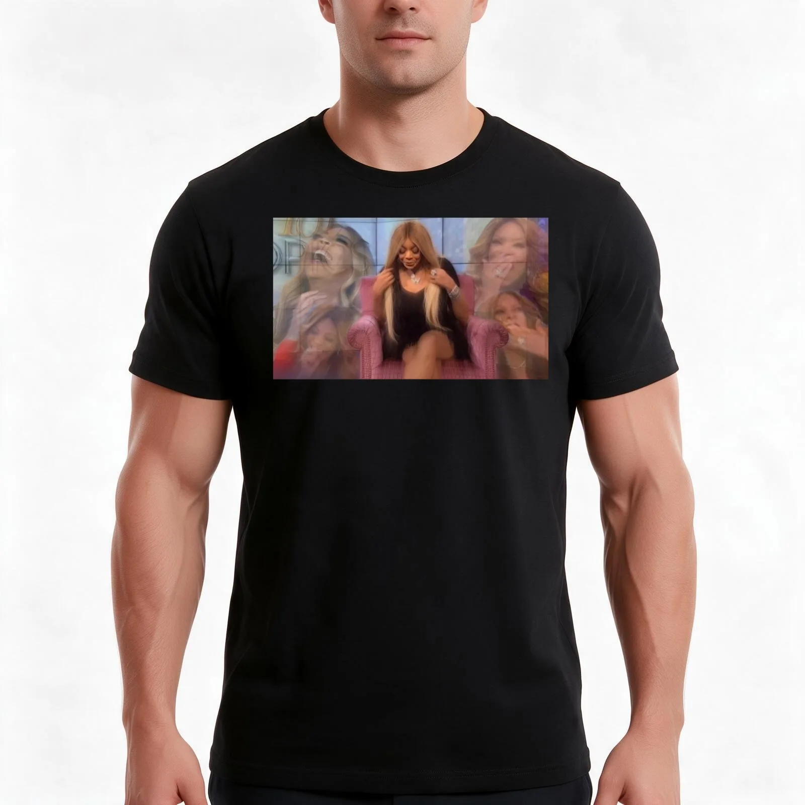 Wendy Williams Reaction Meme T-Shirt, Summer Casual Cotton Tee, Oversized Streetwear Tops, Vintage Graphic Print, 100% Cotton
