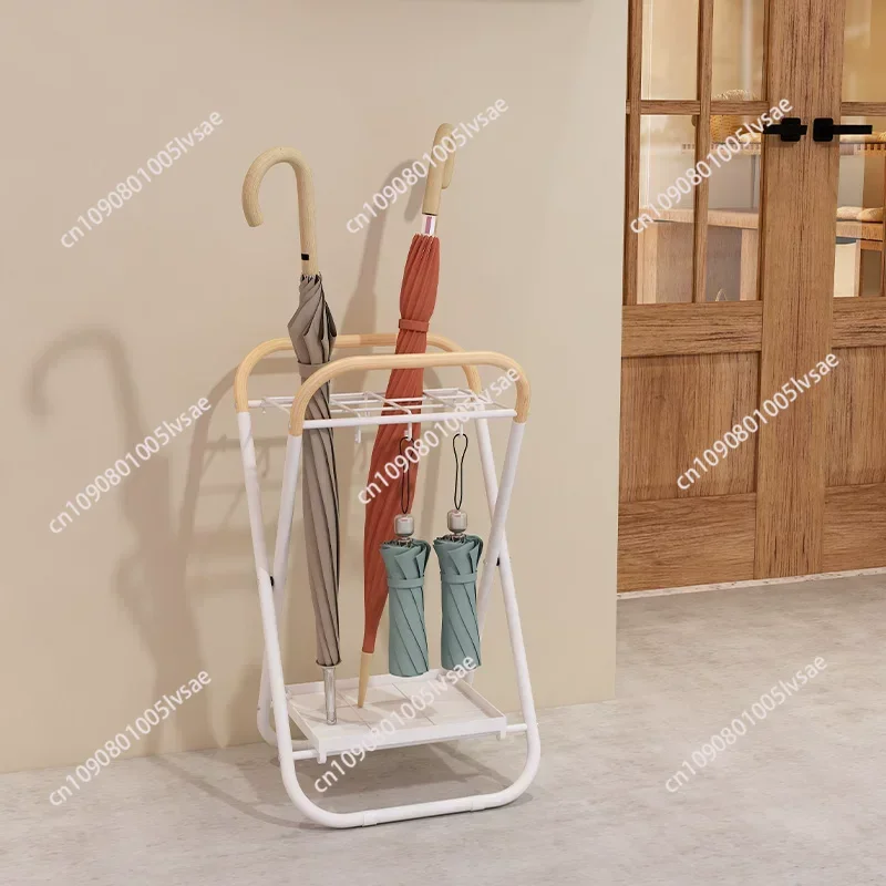 

Creative Home Umbrella Storage Stand, Entryway Rain Gear Organizer, Commercial Hooked Rain Holder, Iron Umbrella Rack