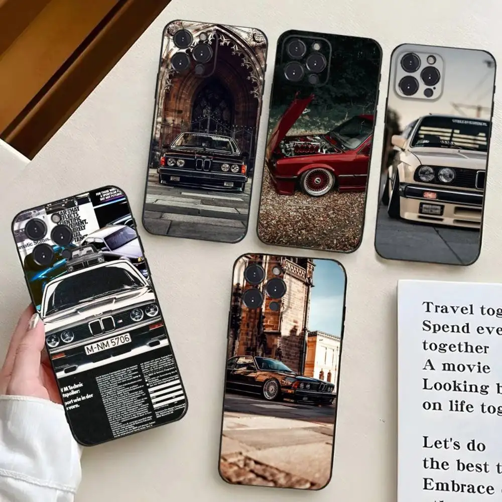 

Blue Red Car for B-Bmwes-S E30 28 Phone Case For iPhone 16,15,14,13,12,11,Pro,X,XS,Max,XR,Plus,Mini Black Silicone Soft case