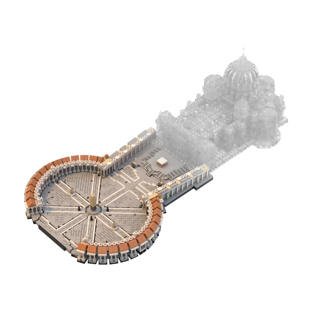 

MOC Saint Peter's Square 1:800 Bricks Model Vatican Saint Peter's Square Architecture Building Blocks Toys Kids Birthday Gifts