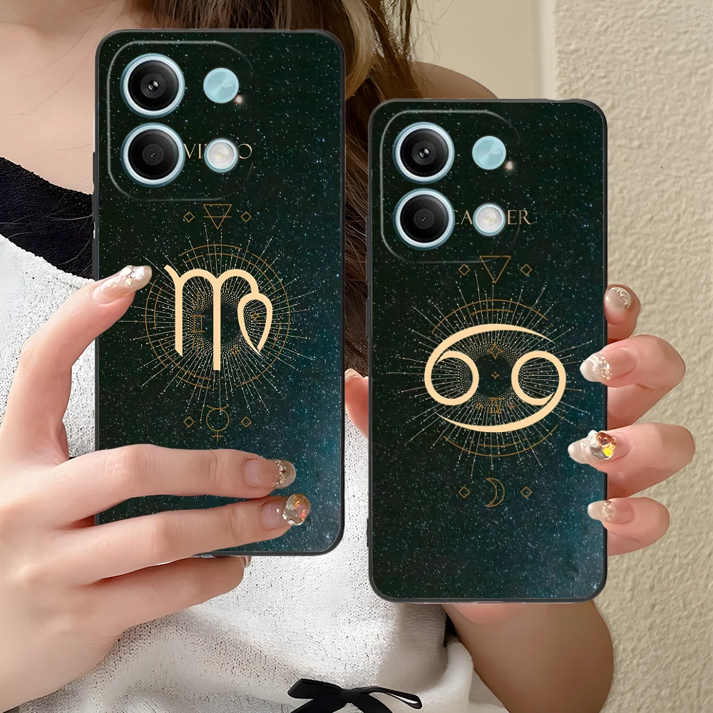 Zodiac Signs Phone Case for Xiaomi Redmi Note 13 12 11 10 9 8 7 6 S A Pro Lite Plus 5G Black Cellphones Cover Smartphone