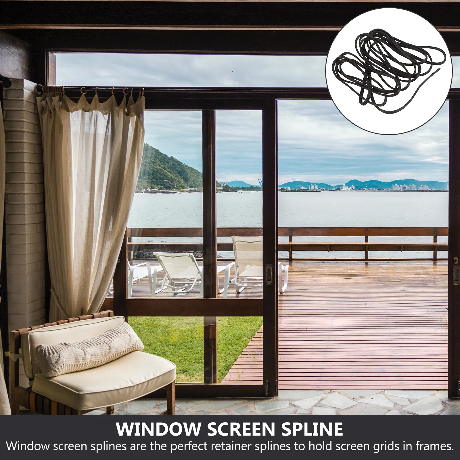 

10 Meter Window Screen Spline High Toughness Solid Thermoplastic Rubber Jagged Hollow Design Screen Door Repair Kit Parts