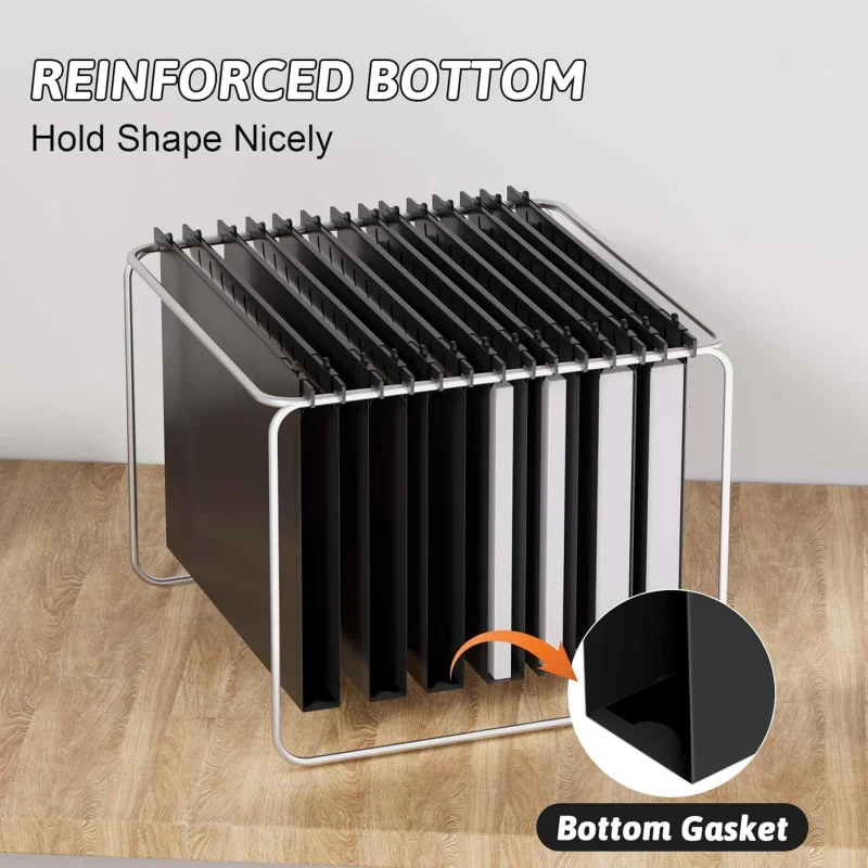 Plastic Hanging File Folders Letter Size,1 Inch Expansion,12 Reinforced Black with Heavy Duty,