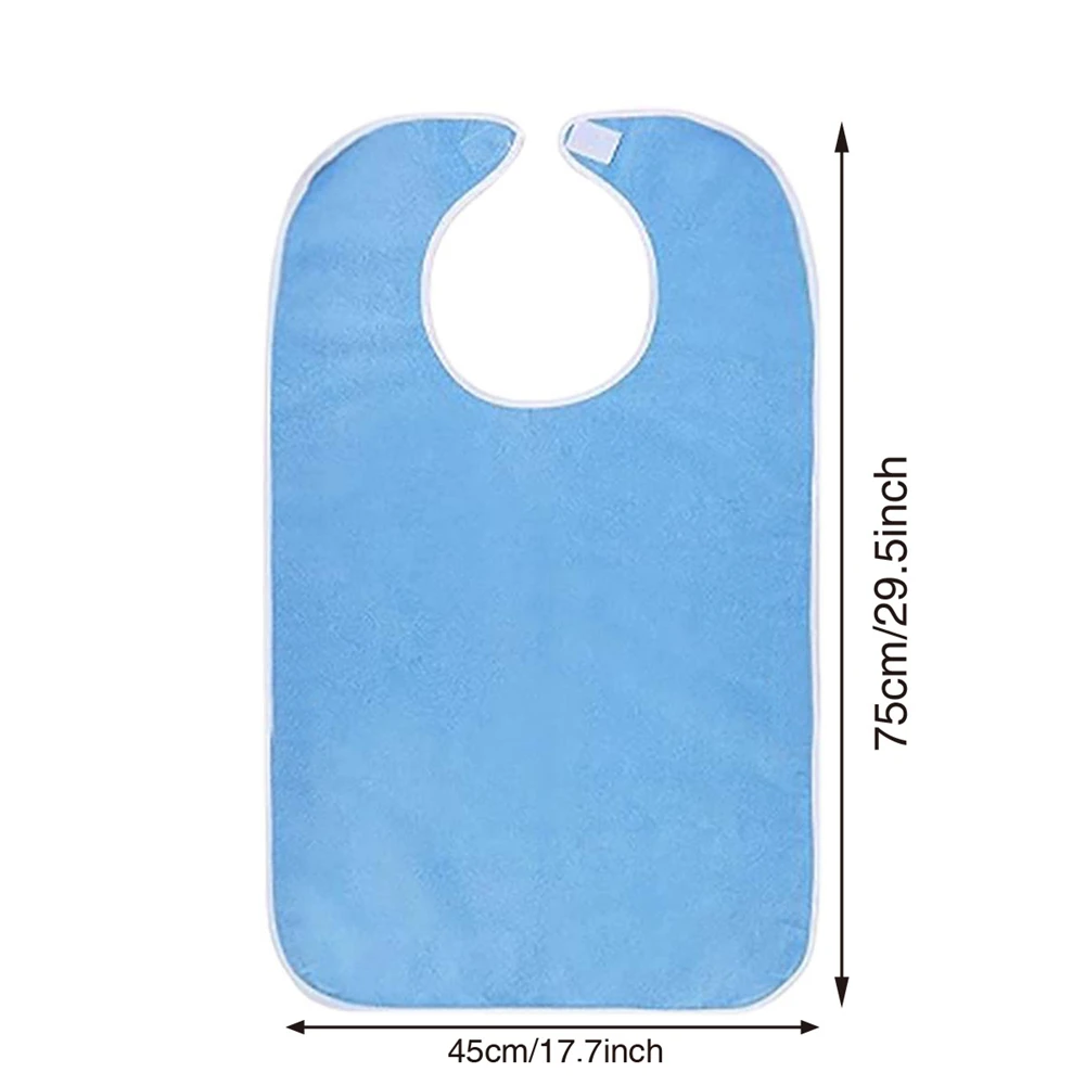 Adjustable Anti Fouling Apron with Pocket The Old Patient Care Rehabilitation Bib Washable Adult Eating Clothing Protector