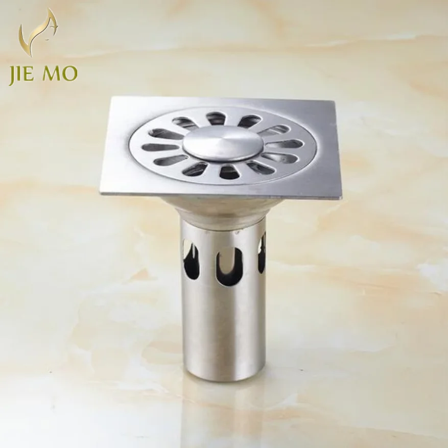 10x10cm Stainless steel floor drain bathroom kitchen shower double anti-odor floor drain Square bath drain 9400