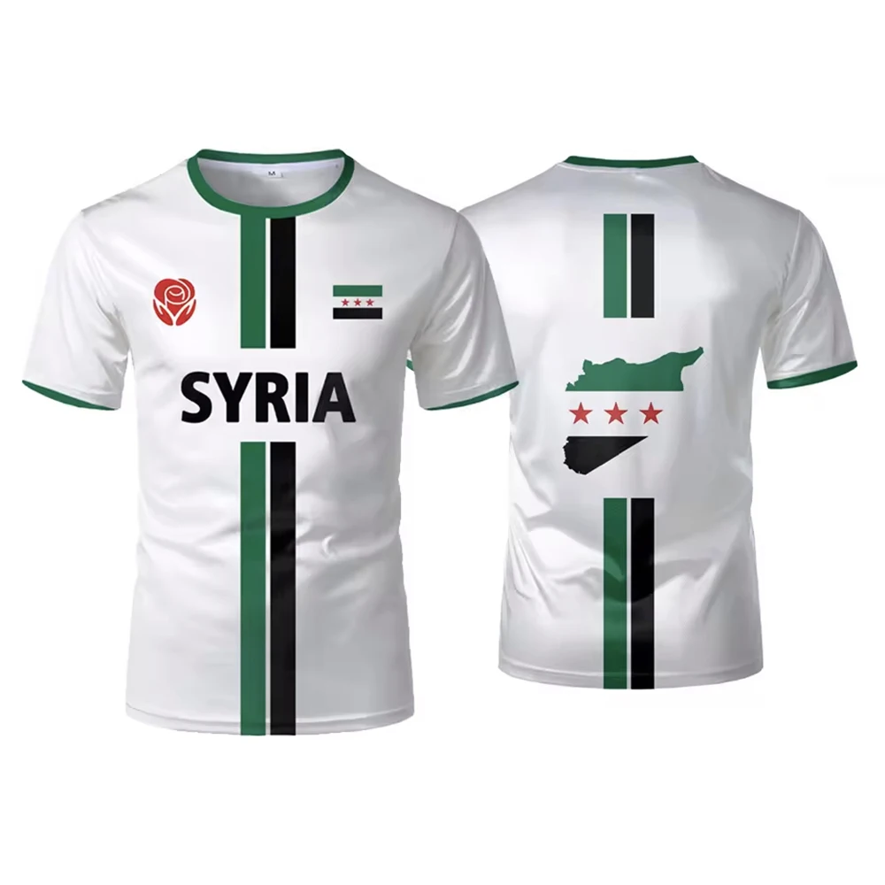 New Syria Football Jersey Men's Sports T-shirts Syrian Flag Street Oversized Tops Unisex Casual Graphic T-shirts Unisex Gifts