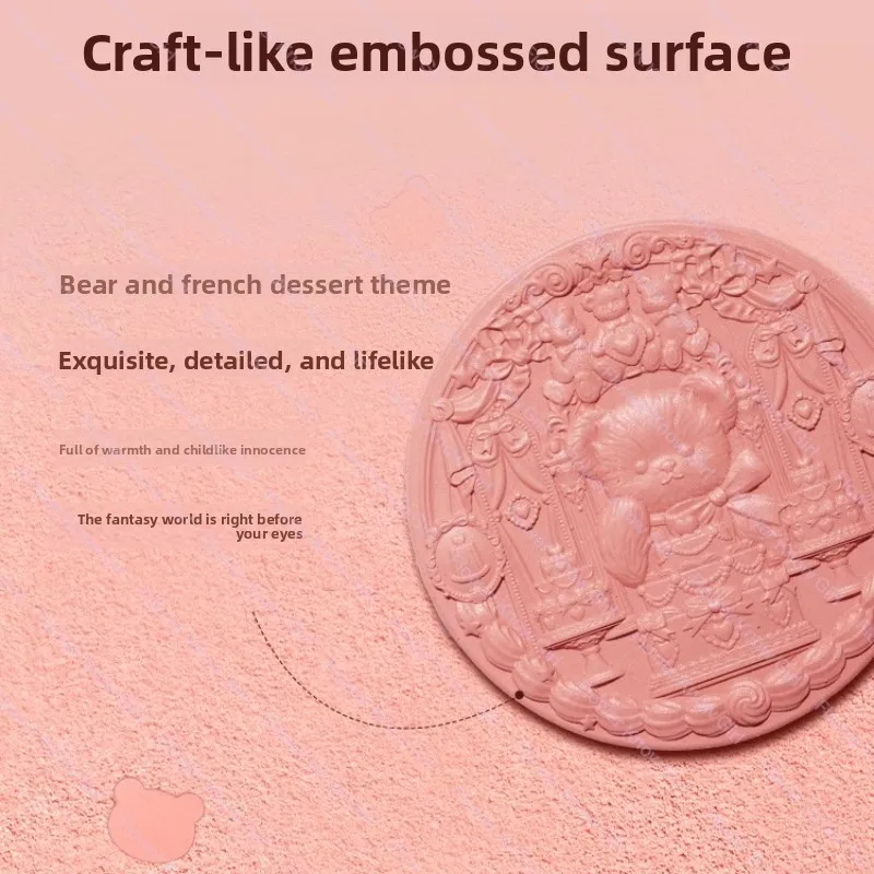 Flower Knows Sweetie Bear 5g Zijde Satijn Blush Gezichtscosmetica Natuurlijke verhelderende blijvende matte afwerking