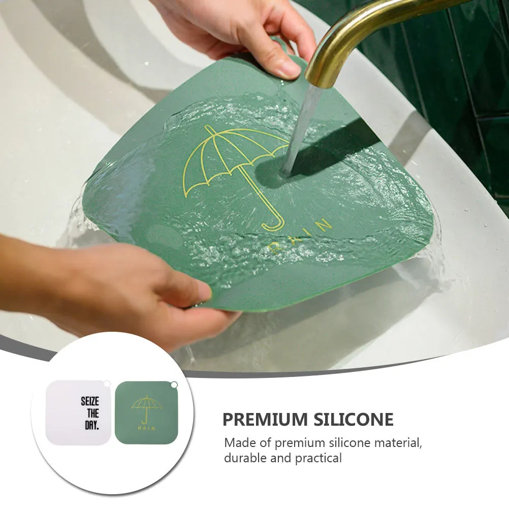 

2Pcs Floor Drain Pad Heavy-Duty Silicone Cover for Bathtub Shower Washing Machine Non-Slip Sealing Cushion Space-Saving