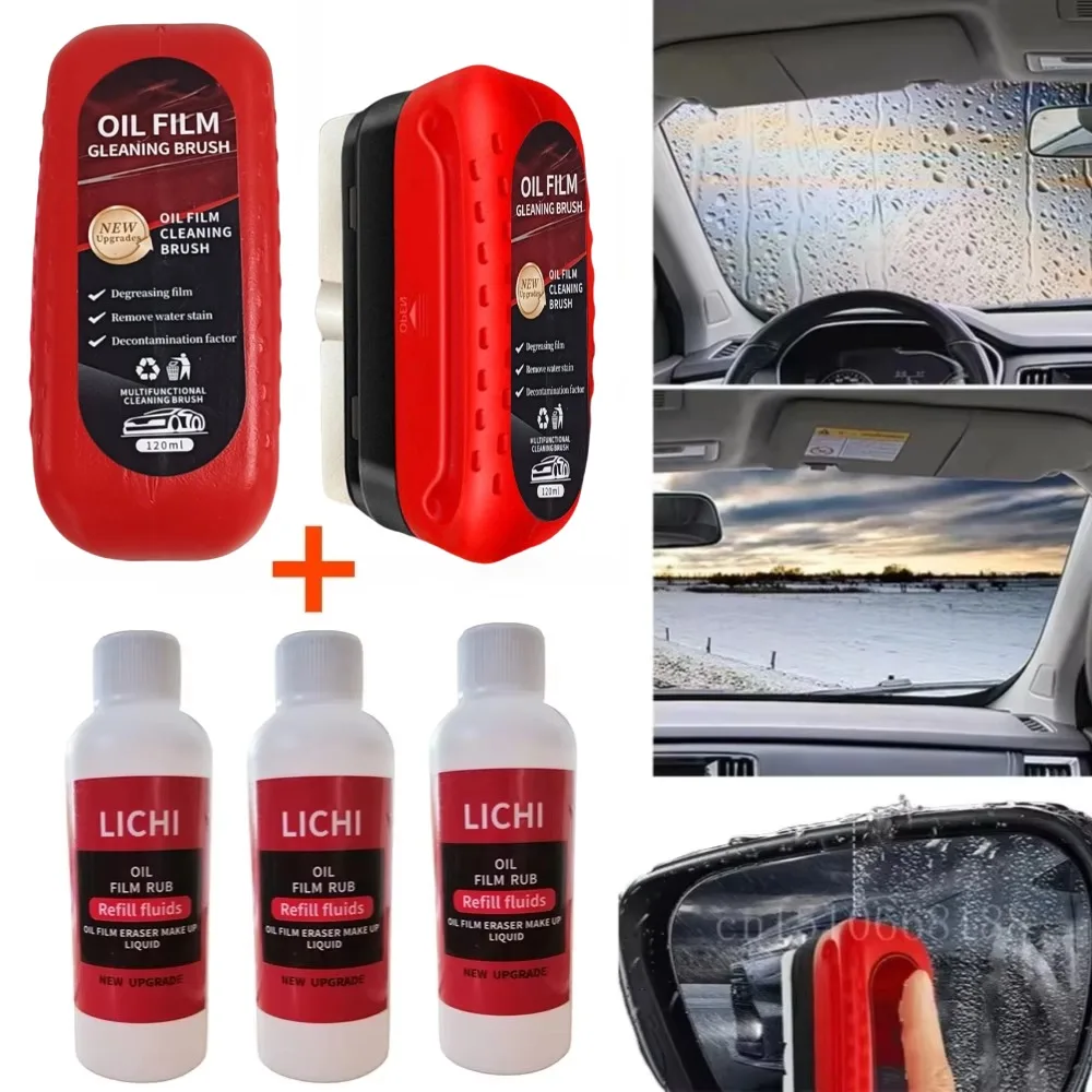 120ml Automotive Car Oil Film Cleaning Brush Car Glass Oil Film Cleaner Hydrophobic Windshield Oil Film Remover for Car Window