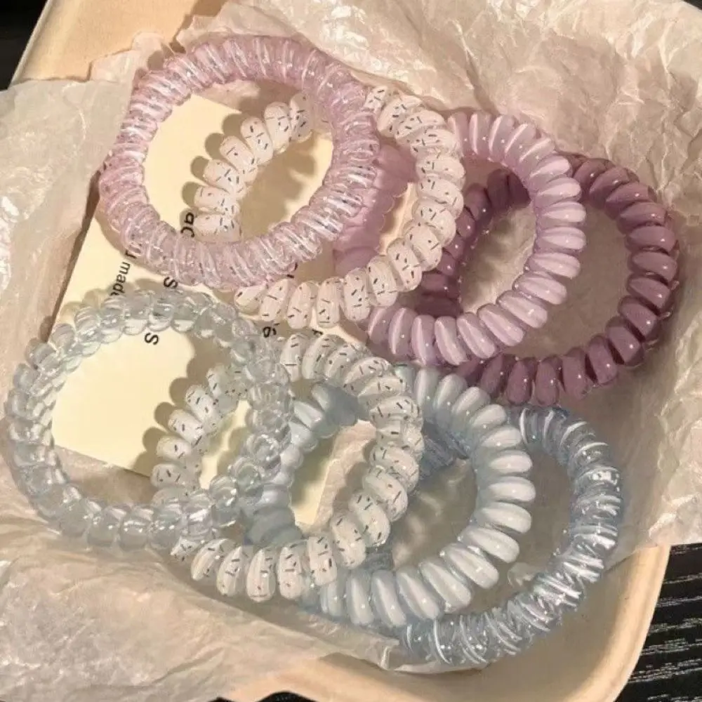 Lazo elástico para el cabello, cuerda en espiral, Anillo para el cabello, Scrunchies, lazo para el cabello, colorido, Multicolor, cable para teléfono