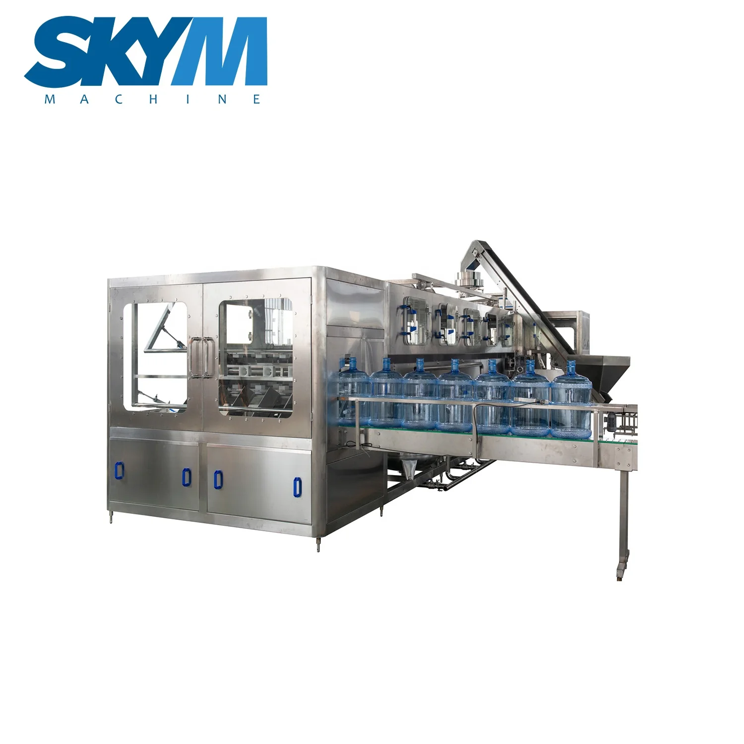 QGF-600 Fully Automatic 5 Gallon 20L Barrel Washing Filling Capping Package Filling Line Machine