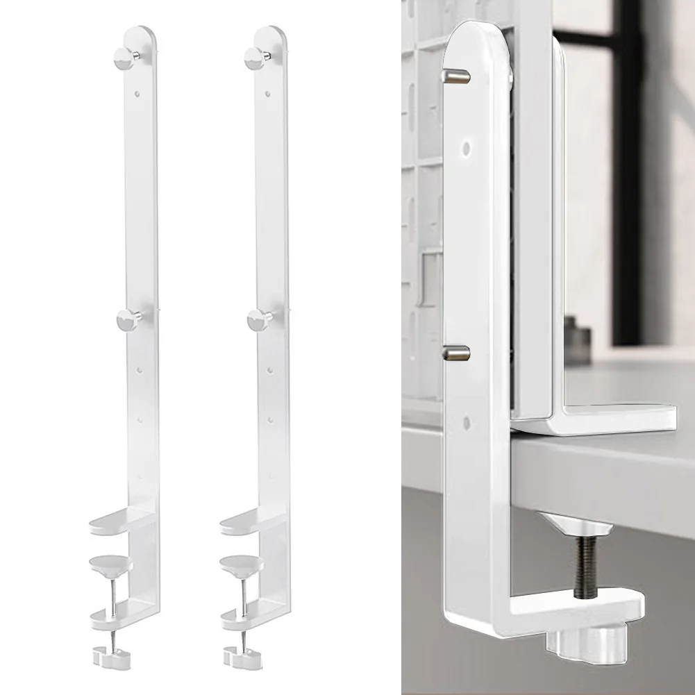 2Pcs Extended Desk Clamp Nailless Pegboard Fixing Bracket Adjustable Desktop Fixing Bracket For Living Room Office Kitchen