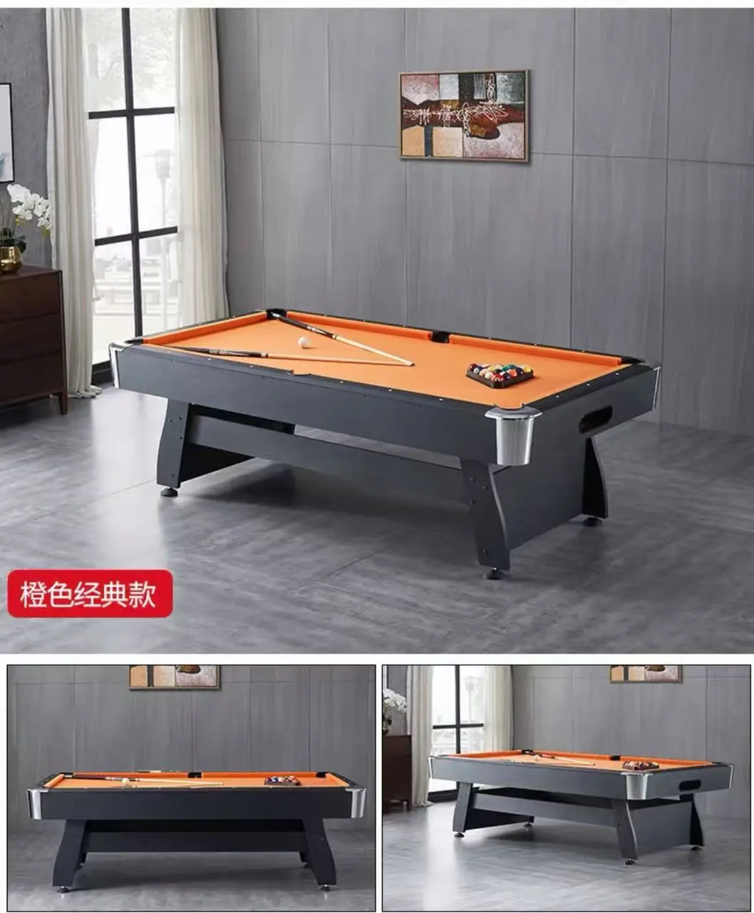 

Indoor family practice with interactive billiards table for parent-child interaction