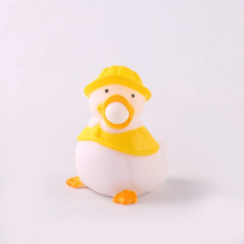 1 pz spremere e soffia bolle giocattolo antistress per adulti cartone animato pizzicare e musica bambola di rimbalzo con palloncino che soffia anatra