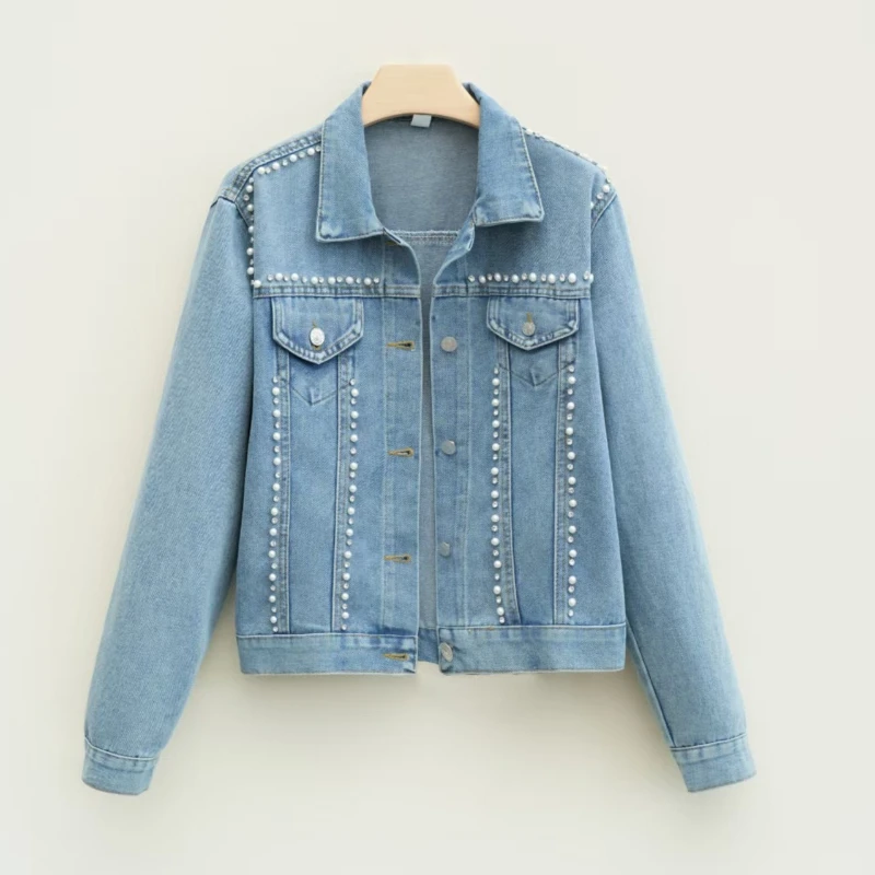 Short Coat Women Denim Coats Turn Down Collar Jackets Vintage Y2k Streetwear Work Casual Elegant Splice Jacket Autumn Winter
