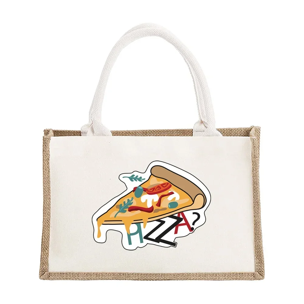 Large Capacity Tote Bag Environmental Protection Linen Bag Handbag Lightweight Commuting Shoulder Bag Food Series