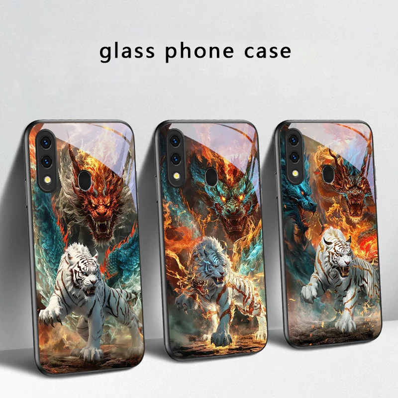 

A huge dragon and tiger For Samsung Galaxy A30 A31 A32 A33 A34 A35 A42 A30s A20 A25 A26 A51 A56 A54 A72 A73 A70 Glass Phone Case