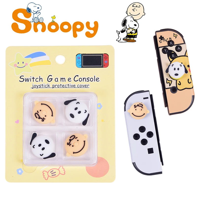 Funda de Joystick Snoopy para Nintendo Switch OLED Lite, cubierta protectora bonita para Joystick, 4 unidades