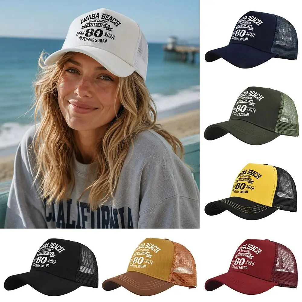 Fashion Summer Baseball Cap Mesh Breathable Letter Snapback Hat Adjustable Outdoor Visor Cap Couples