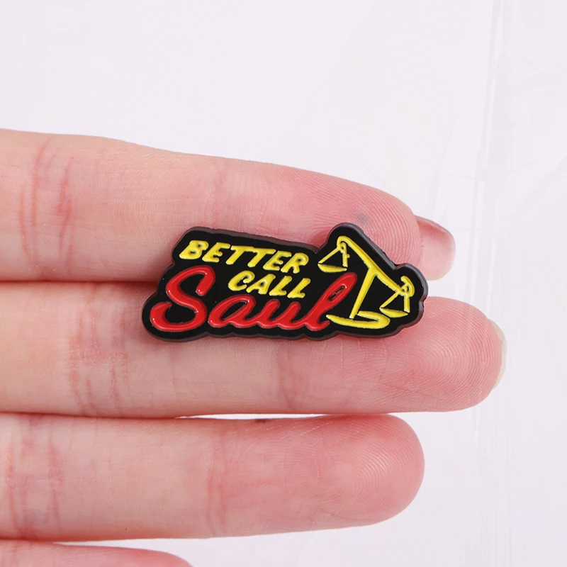 Tilted Scales Pines Lapel Badges Funny Jewelry Gift for Friends Better Call Saul Enamel Brooch Custom TV Series