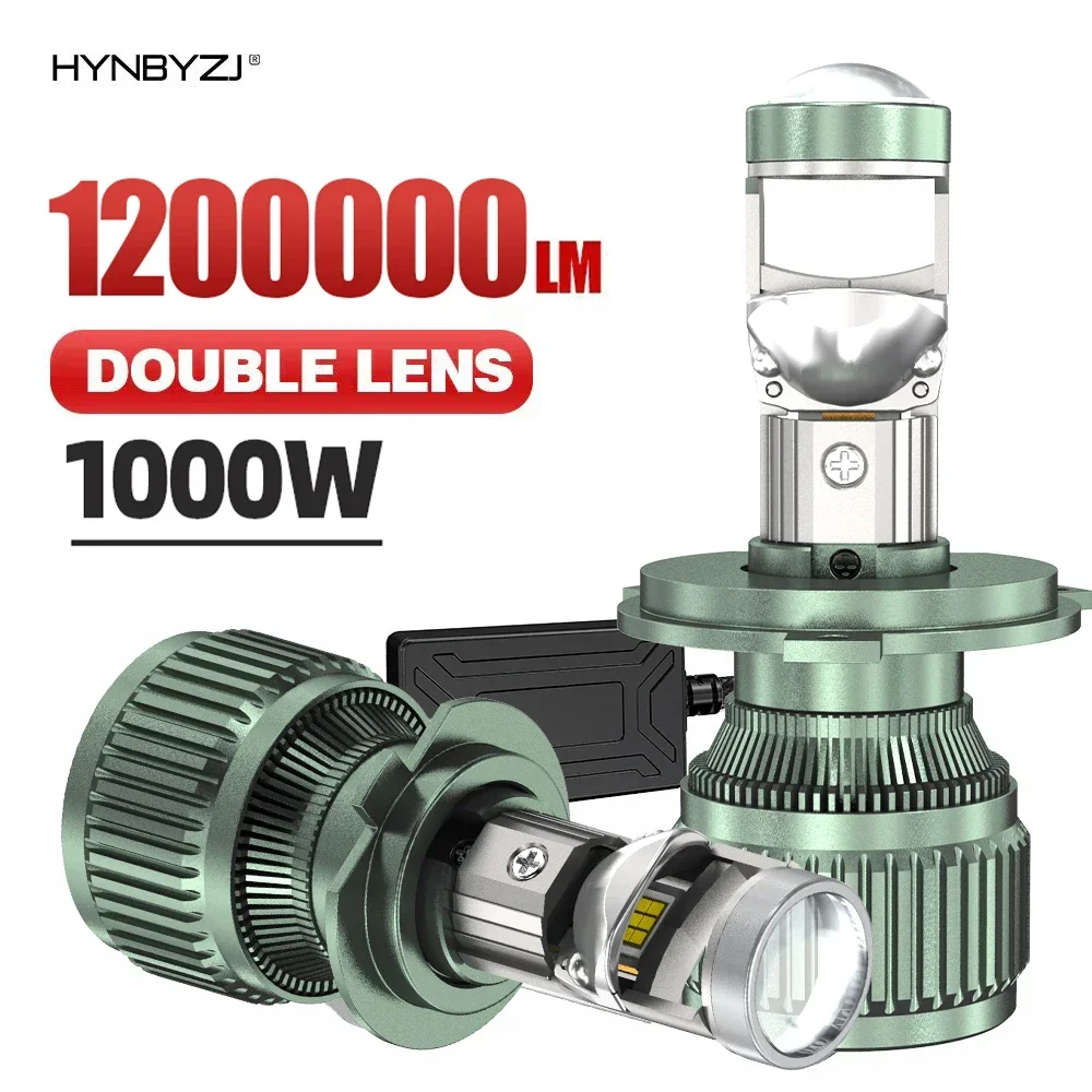 HYNBYZJ  1000W H7 H4 LED Headlight Mini Lens Projector H9 H11 9005 9006 Auto Low Beam Canbus Bulb For Car/Motor 12V 24V