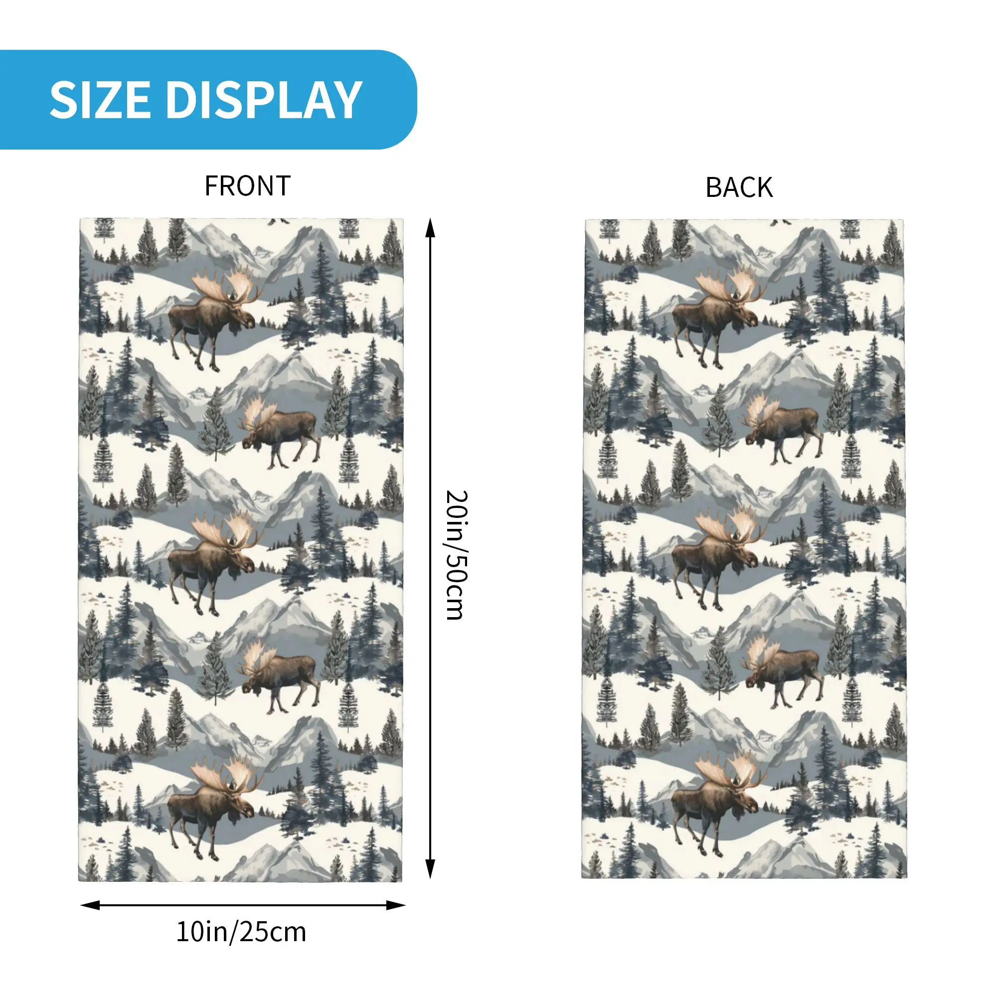 Wild Moose Deer Design Bandana Neck Cover Printed Wrap Scarf Headband Cycling for Men Women Adult Breathable