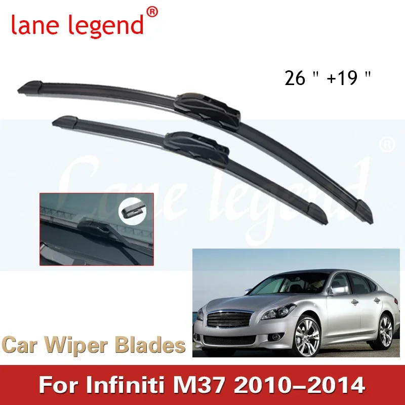 

Car Wiper Blade For Infiniti M37 26"+19" 2010-2014 Auto Windscreen Windshield Wipers Blades Window Wash Fit U Hook Arms