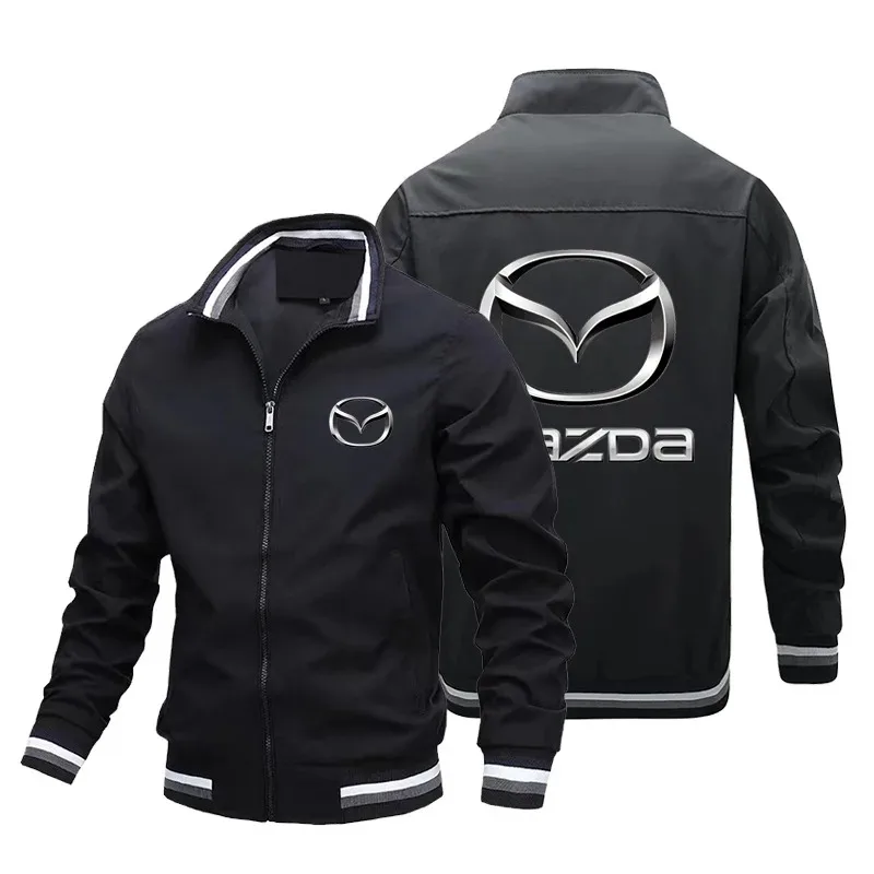 Men's  NEW Fashion Baseball Jacket Outdoor Racing Jacket Windbreaker Mazda Car Logo Casual Sweatshirt