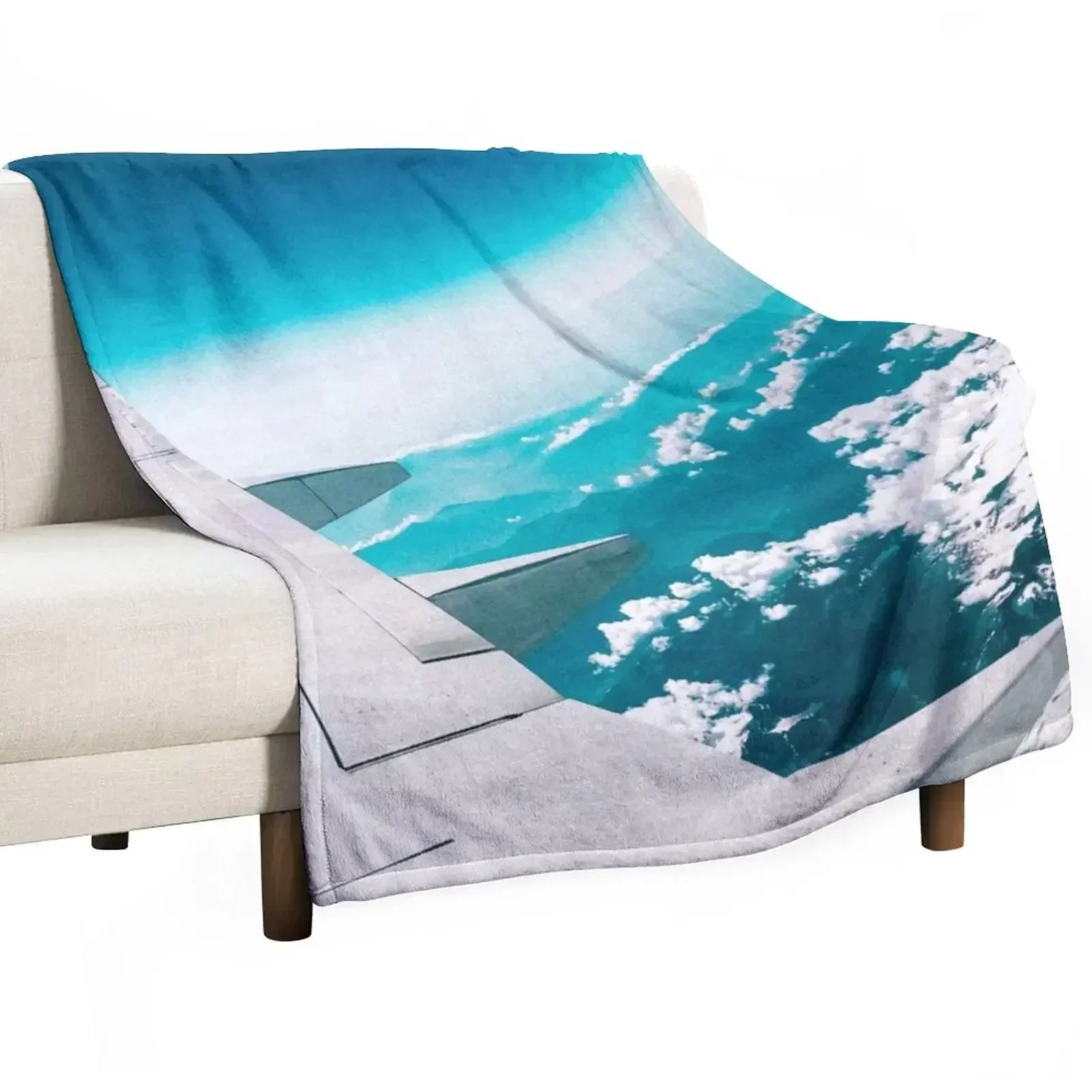 

Traveler's Airplane View Of European Snow Alps - Vintage Throw Blanket Summer Beddings Camping Furrys Decorative Throw Blankets