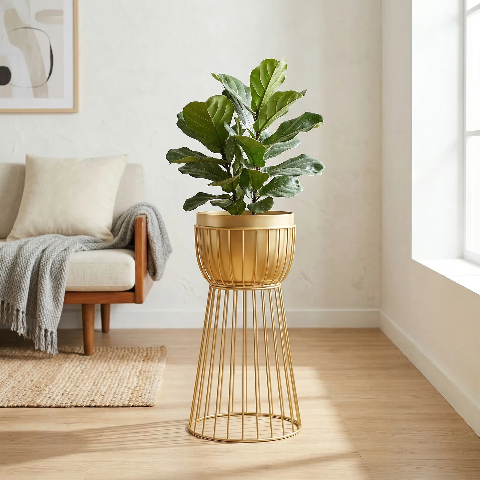 

Simple Metal Planter Stand Floor-Standing Flower Pot Display Stands Elegant Vase Holder Rack for Living Room Office Bedroom (short black) (Short gold) (High end (High priced gold)