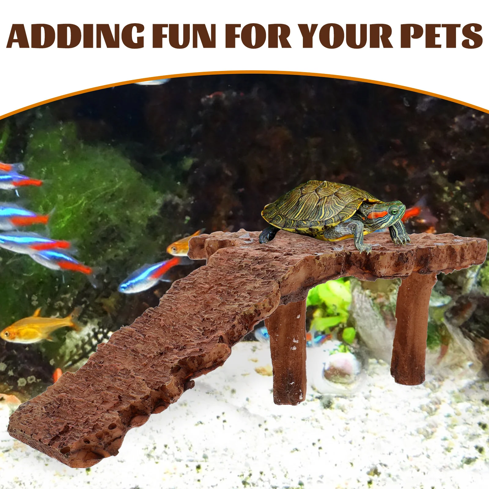 الزواحف السلاحف الفرح منصة الراتنج الجنينة تسلق الراحة منصة حوض السمك السلاحف خزان الملحقات السلحفاة الموئل #3