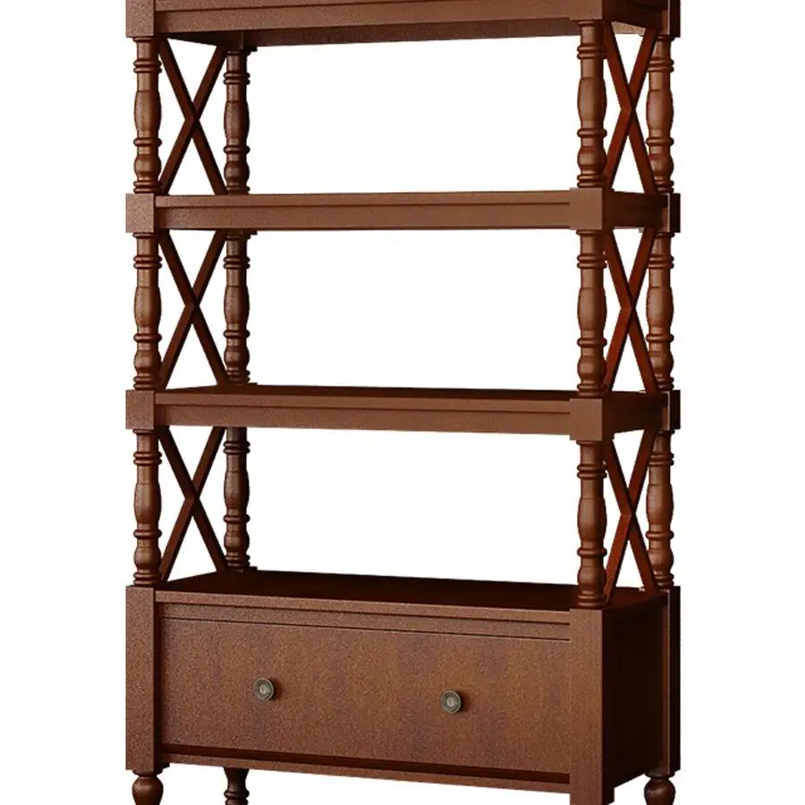 

American style, bookshelf, floor, solid wood, bookcase, living room, storage