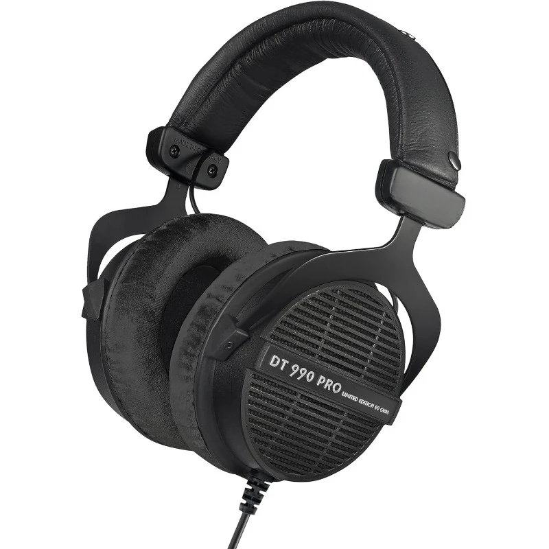 Dt 990 Pro Over-Ear Studio Monitor Headphones - Open-Back Stereo Construction, Wired (80 Ohm, Black (Limited Edition))