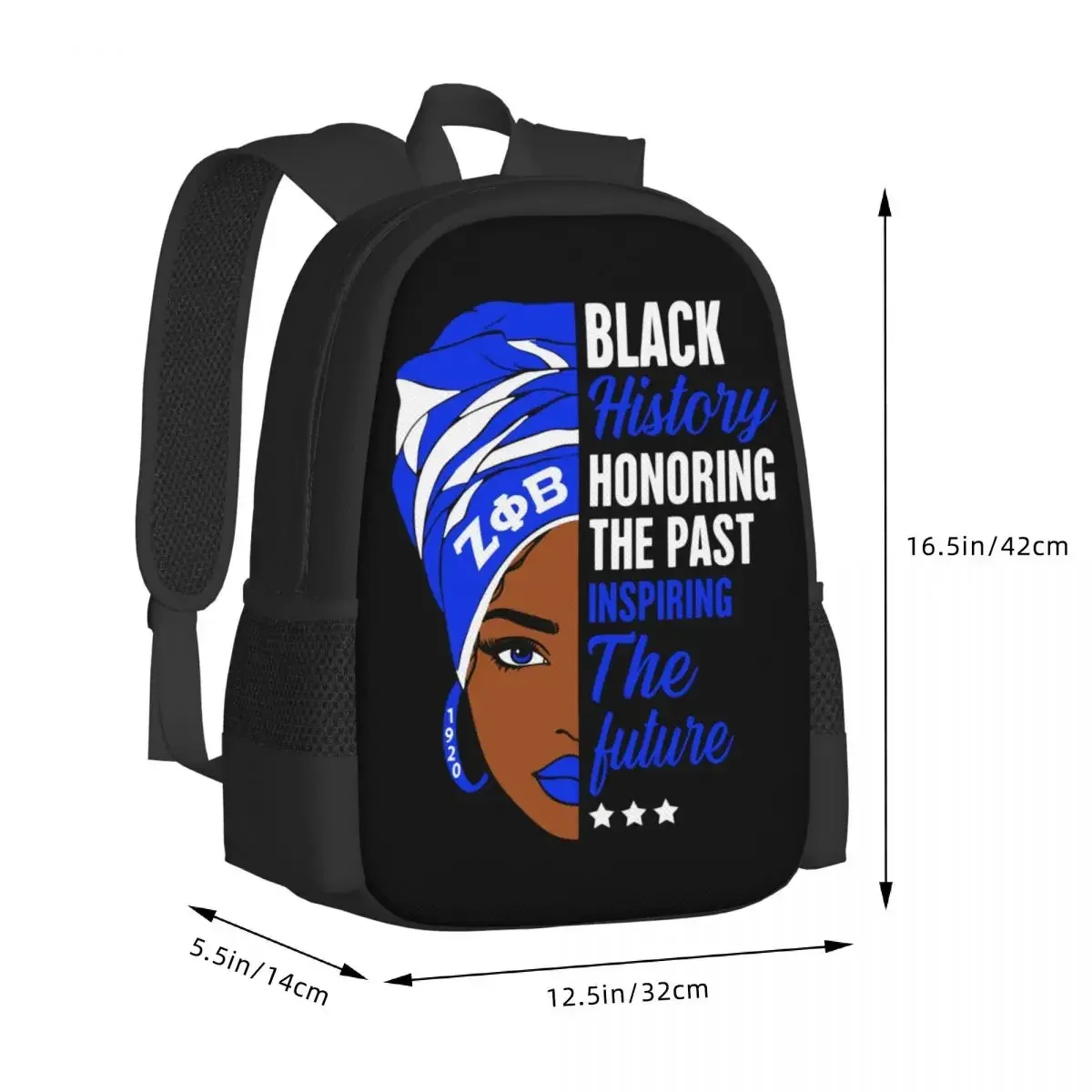 Zeta Phi Beta ZPB Sorority Travel Laptop Backpack, Business College School Computer Bag Gift for Men & Women