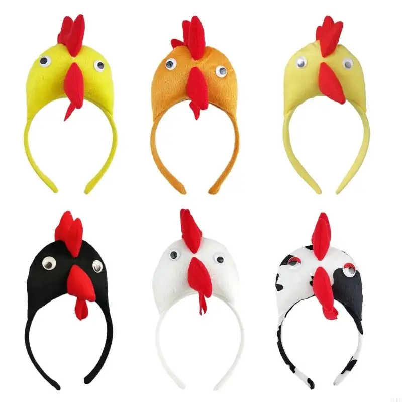 

A9BF Adorkable Chicken Hairband Headband Funny Costume Rooster Headpiece