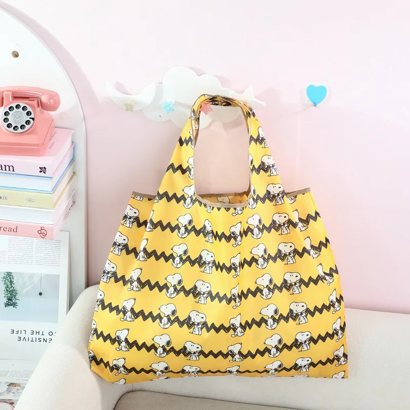 Cartoon Snoopy Shopping Bag Foldable Large Capacity Vegetable Bag Waterproof Eco-friendly Storage Handbag Gift