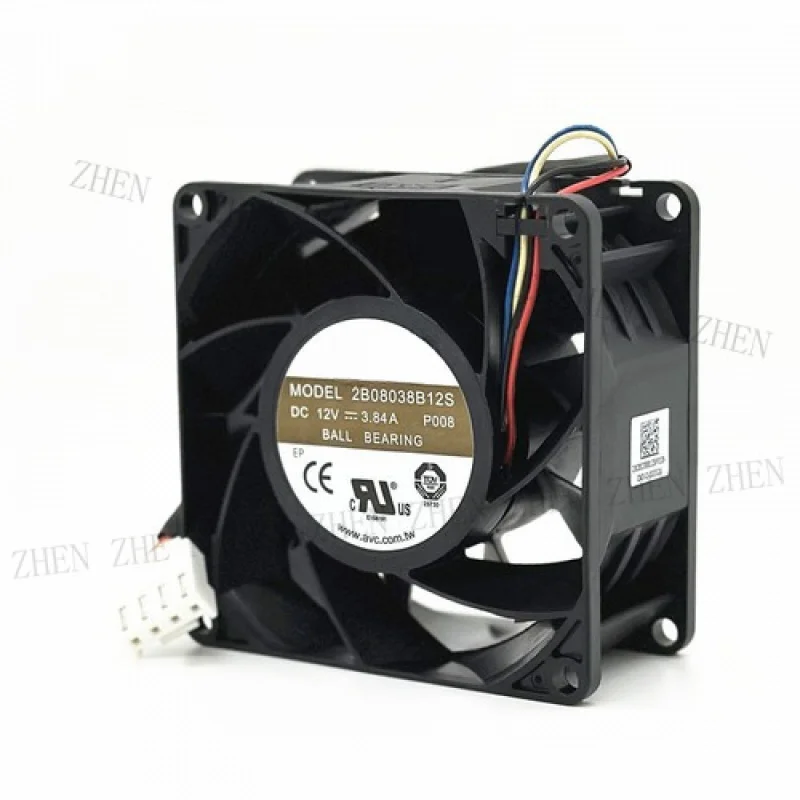 Y  for AVC 2B08038B12S 12V 3.84A 8038 8CM 4-pin PWM server high air volume fan