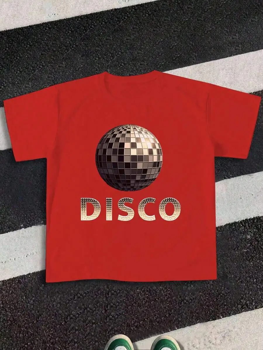 

Disco Ball Print Cotton Mens T-Shirt Casual Short Sleeve Tee