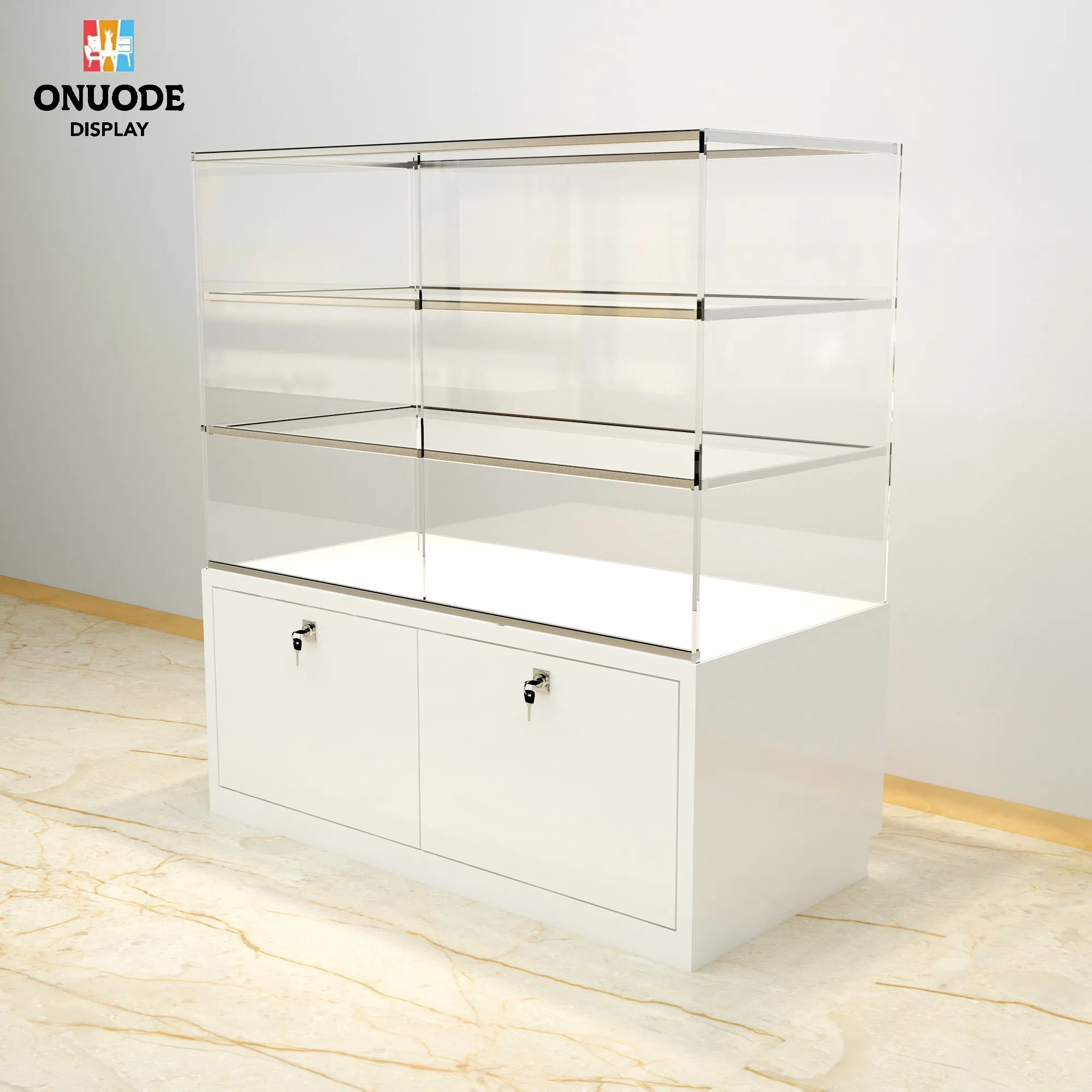 Lemari Rokok Kaca Pabrik yang Dapat Disesuaikan dengan Lampu LED, Etalase Toko Tembakau untuk Pajangan Toko Tembakau