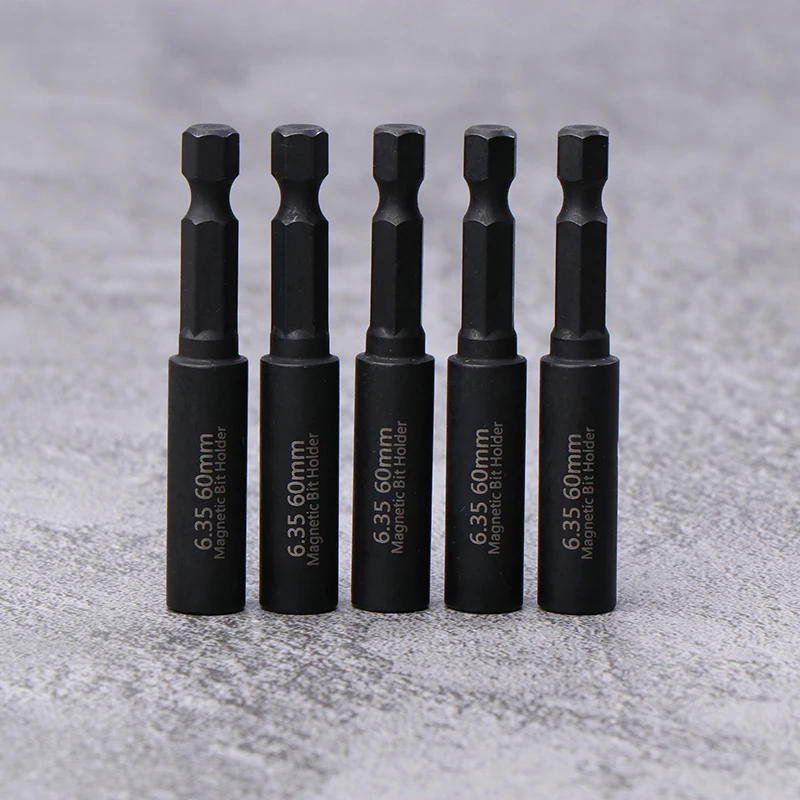 1/5Pcs 60MM Magnetic Screwdriver Bits Holder 1/4In Hex Shank Head Extension Rod Screwdriver Transfer Extension Rod Hand Tool New