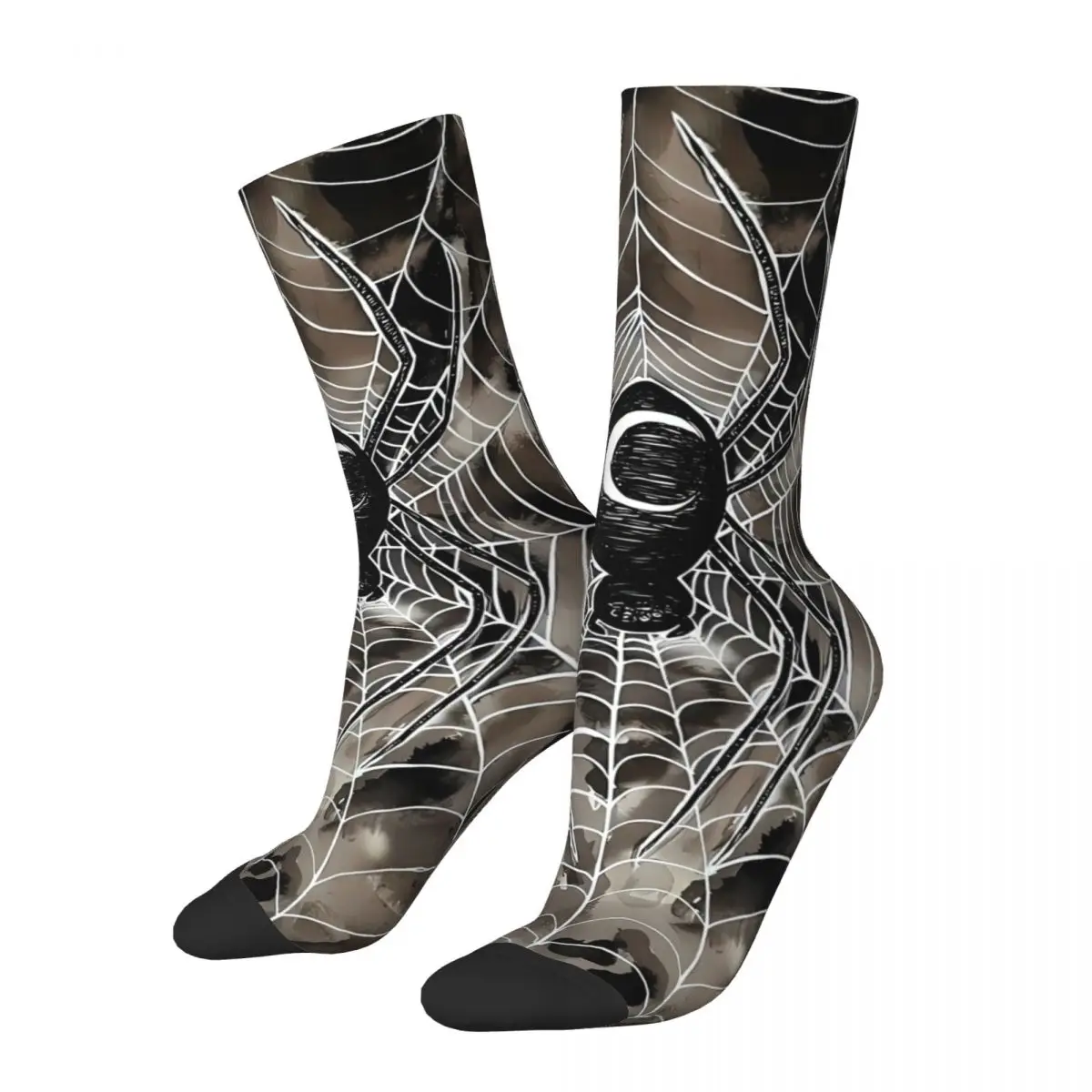 Funny Crazy Sock for Men The Weaver Original Harajuku Spider Web Animal Quality Pattern Printed Crew Sock Novelty Gift