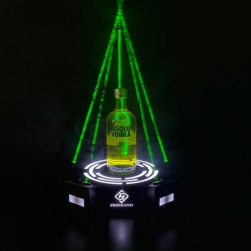 Bar creative green laser bar nightclub KTV champagne wine XO laser base display stand led table champagne wall stand