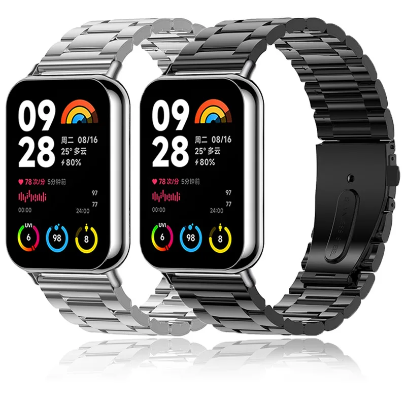 Correa de acero inoxidable para Xiaomi Mi Band 8 Pro, pulsera de Metal para reloj inteligente, correa de repuesto para Mi 8 Pro, accesorios