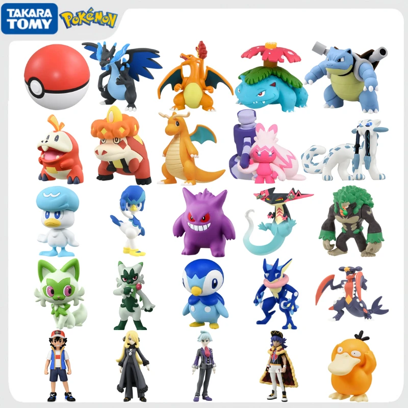 Original Pokemon POKE BALL Charizard Tinkaton Figure Toys Anime Blastoise Venusaur Ash Ketchum Leon Chien Pao PVC Model Doll