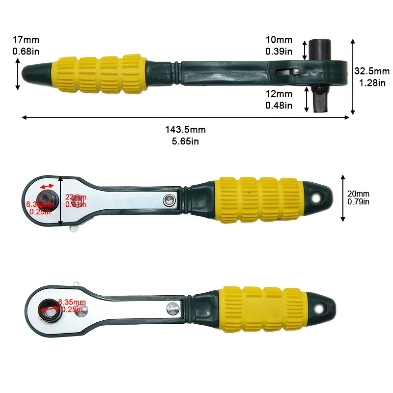 

1 шт. гаечный ключ двойного назначения-мини-адаптер с торцевой головкой с трещоткой, многофункциональная H-образная двусторонняя отвертка с храповым механизмом