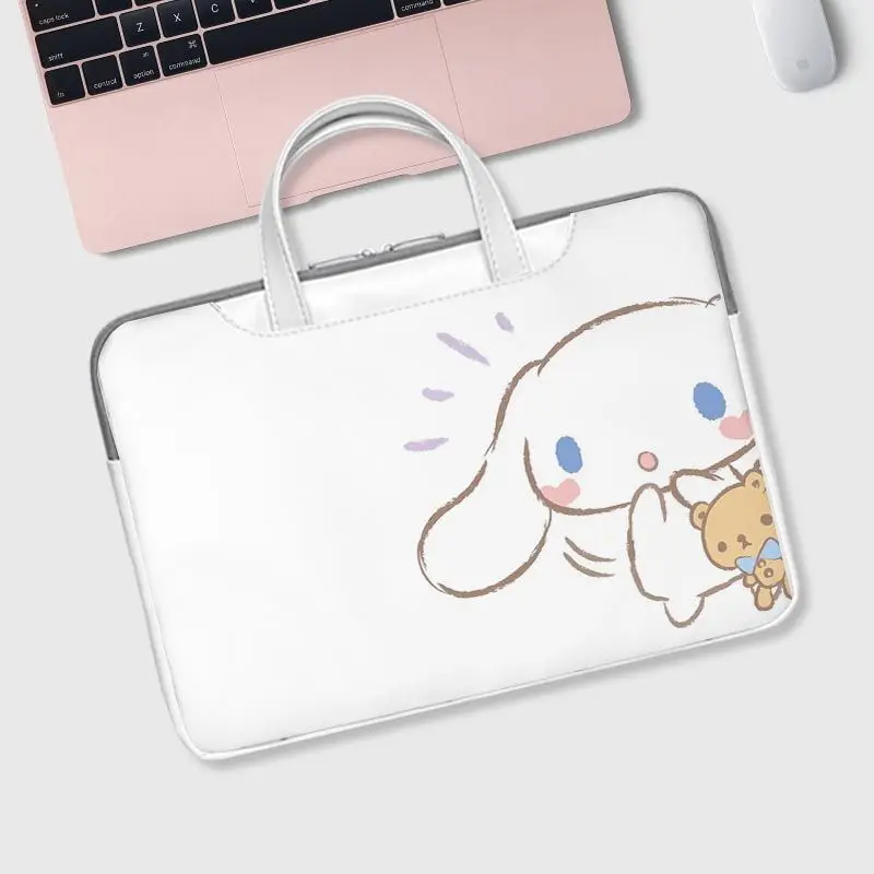 Sanrio anime periféricos bolsa para laptop cinnamoroll bonito grande capacidade tablet organizador bolsa de desenho animado capa para laptop 12 polegadas 14 polegadas 16 polegadas