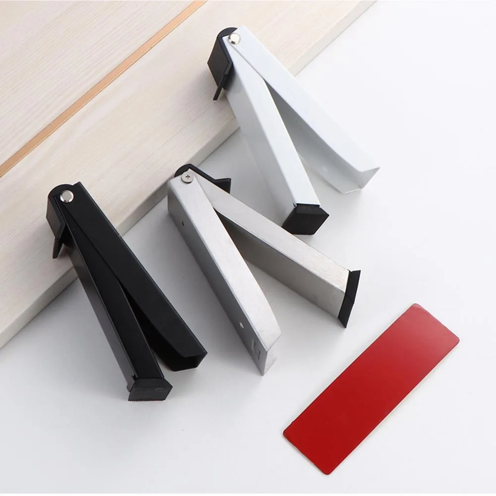 Square Folding Door Stop Foot-Operated Door Stopper Anti-collision Door Positioner Brake Nail-Free Anti-Slip Doorstop ﻿