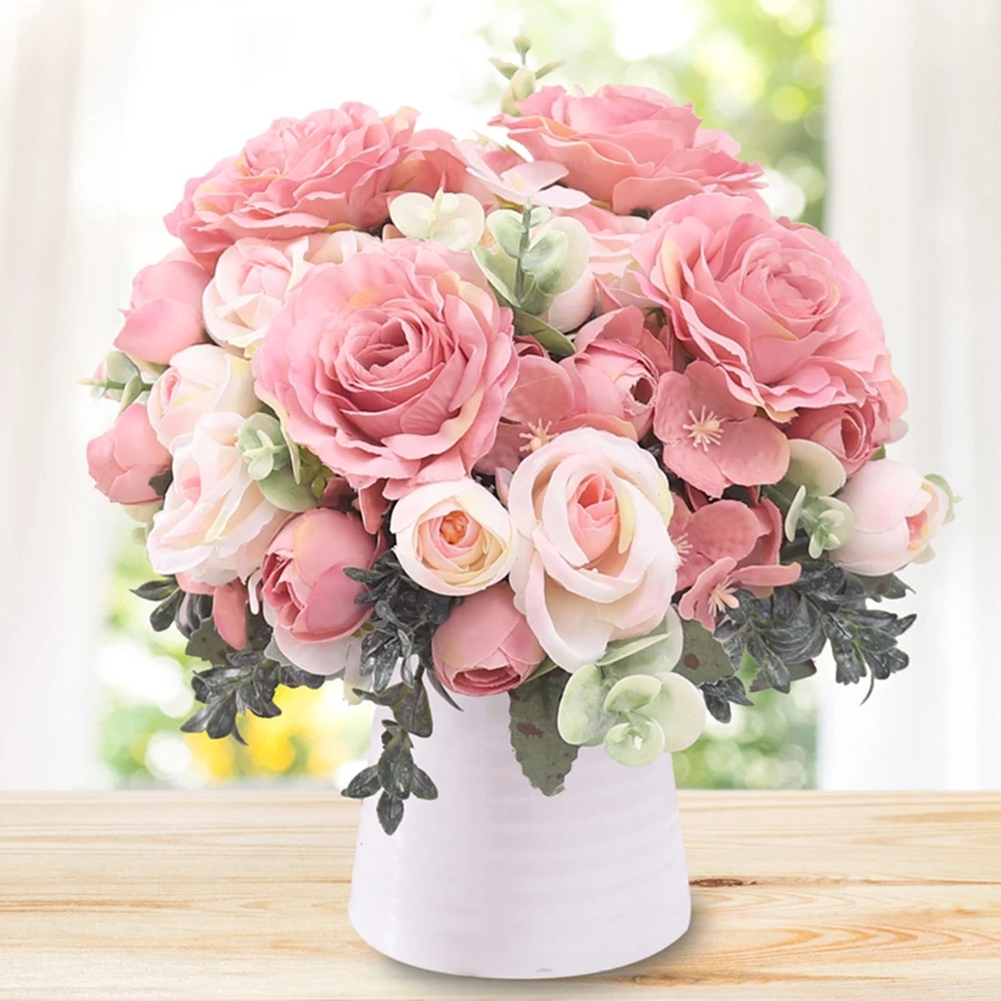 

Artificial Flowers High Quality Silk Rose Festival Home Bedroom Brial Accessory Wedding Wreath Outdoor Yard Arch Decoration Gift