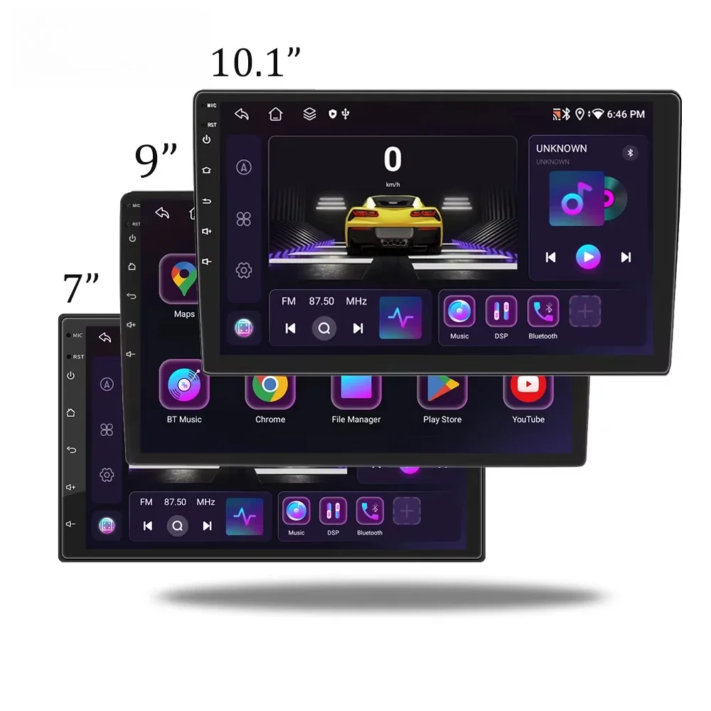 

7\" 9\" 10\" Android 13 2Din Smart Car Radio IPS Carplay Screen GPS Navigation FM RDS 4G DSP Reversing Aid Stereo WiFi