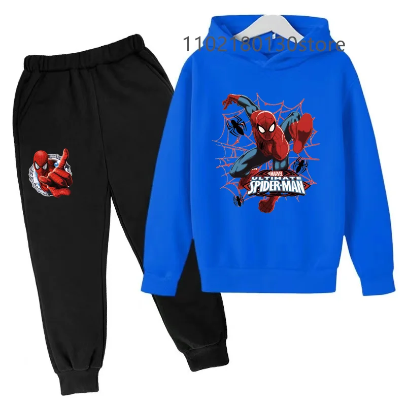 Spider man sport   Hoodie tops+Pants Set Toddler Coat spring autumn Children's 3-12 Year Boy Girl Sweatshirt leisure Clothing